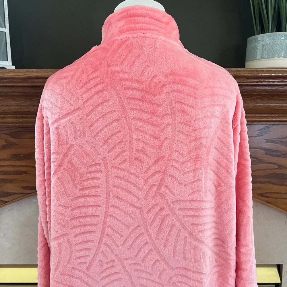 Just Love Coral Plush Zippered‎ Lounger Kimono Robe Size Medium NWOT
